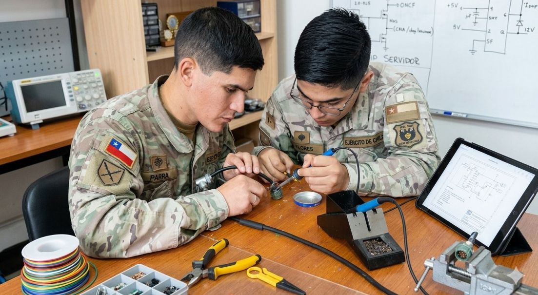 Alumnos del Curso Básico de Suboficiales desarrollan cable repetidor
