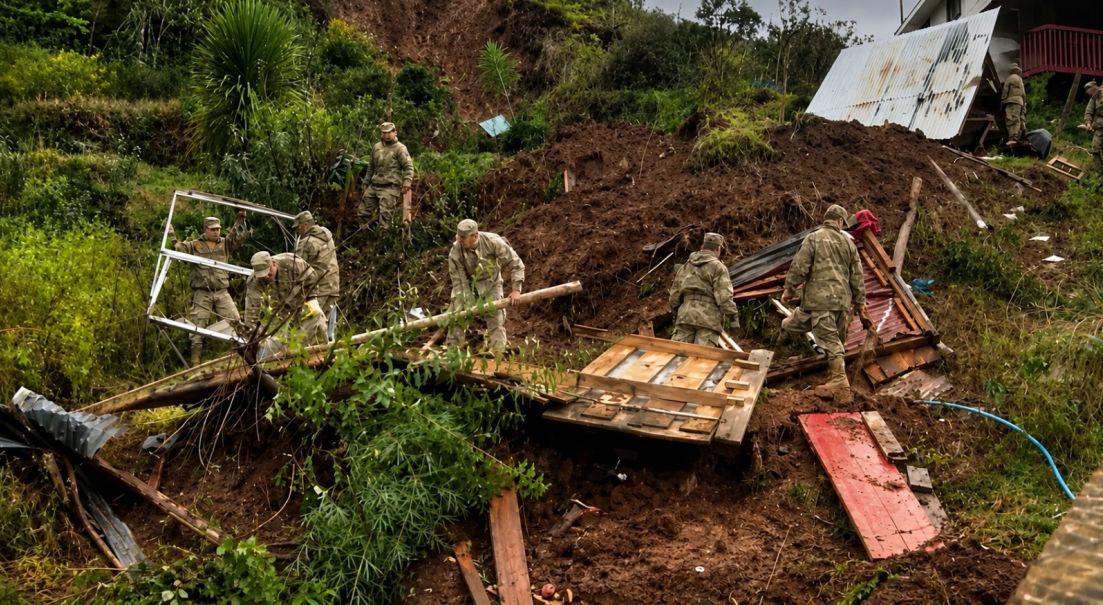 Ejército despliega sus medios en Corral y Niebla para mitigar los efectos del sistema frontal